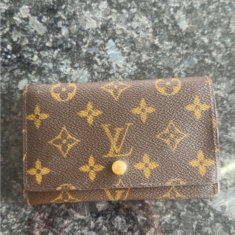 Louis Vuitton Classic Monogram Wallet in Brown and Gold